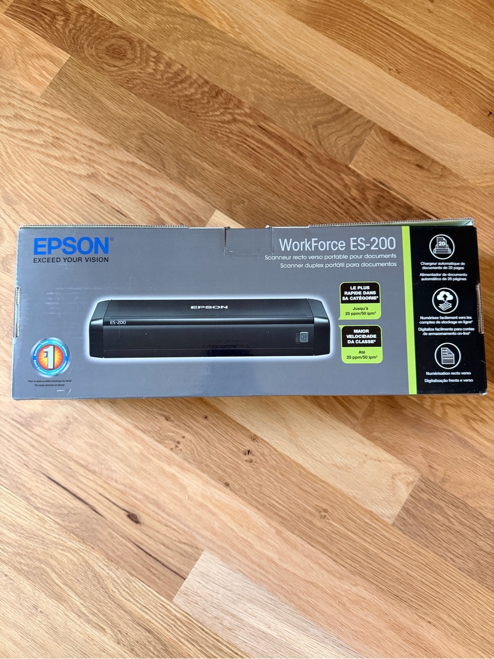 Epson WorkForce ES-200 Portable Scanner - Black and Gray